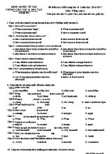Đề kiểm tra chất lượng học kỳ II môn Tiếng Anh Lớp 6 - Mã đề 004 - Năm học 2016-2017 - Phòng GD & ĐT Vũ Thư